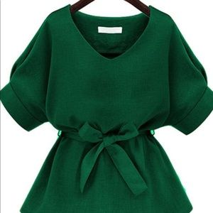 Green chiffon top